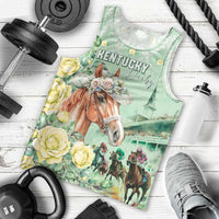 Personalized Kentucky Horse Racing Men Tank Top Rose Diamond Pattern Mint