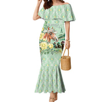 Personalized Kentucky Horse Racing Mermaid Dress Rose Diamond Pattern Mint