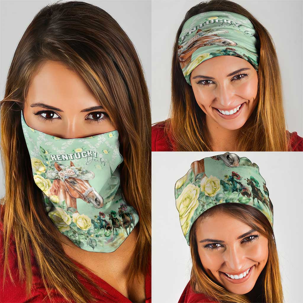 Kentucky Horse Racing Neck Gaiter Rose Diamond Pattern Mint