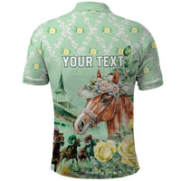 Personalized Kentucky Horse Racing Polo Shirt Rose Diamond Pattern Mint