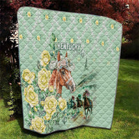 Kentucky Horse Racing Quilt Rose Diamond Pattern Mint