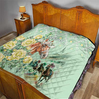 Kentucky Horse Racing Quilt Rose Diamond Pattern Mint