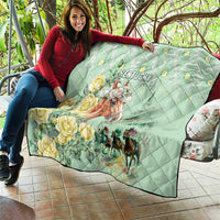 Kentucky Horse Racing Quilt Rose Diamond Pattern Mint