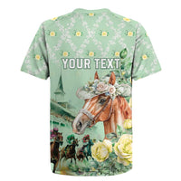 Personalized Kentucky Horse Racing Rugby Jersey Rose Diamond Pattern Mint