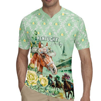 Personalized Kentucky Horse Racing Rugby Jersey Rose Diamond Pattern Mint