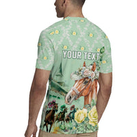 Personalized Kentucky Horse Racing Rugby Jersey Rose Diamond Pattern Mint