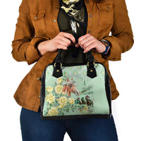 Kentucky Horse Racing Shoulder Handbag Rose Diamond Pattern Mint