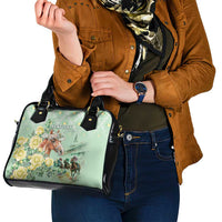 Kentucky Horse Racing Shoulder Handbag Rose Diamond Pattern Mint