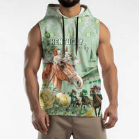 Personalized Kentucky Horse Racing Sleeveless Hoodie Rose Diamond Pattern Mint