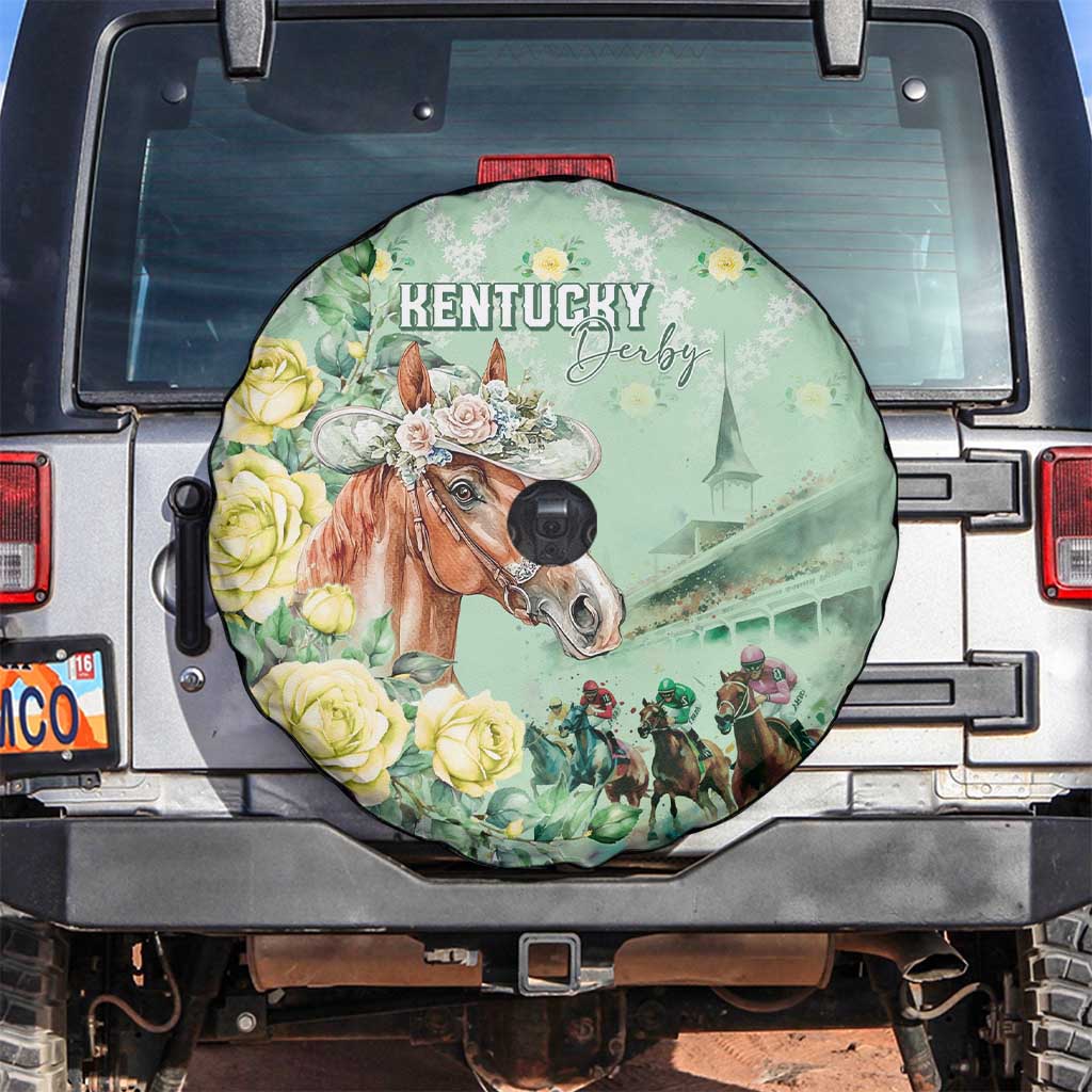 Kentucky Horse Racing Spare Tire Cover Rose Diamond Pattern Mint