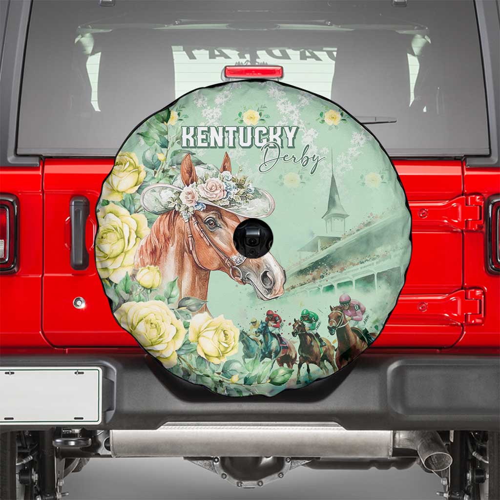 Kentucky Horse Racing Spare Tire Cover Rose Diamond Pattern Mint