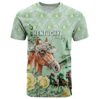 Personalized Kentucky Horse Racing T Shirt Rose Diamond Pattern Mint