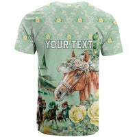 Personalized Kentucky Horse Racing T Shirt Rose Diamond Pattern Mint
