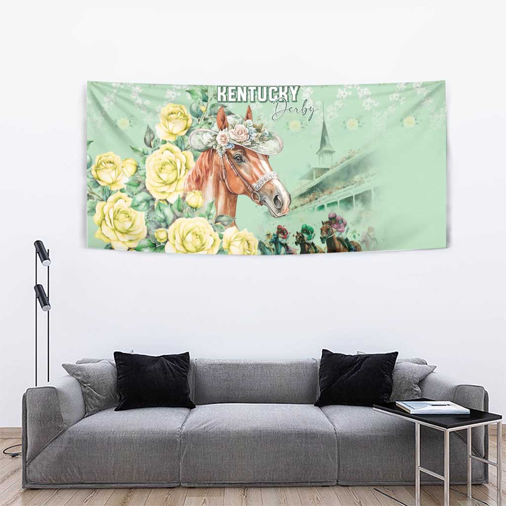 Kentucky Horse Racing Tapestry Rose Diamond Pattern Mint