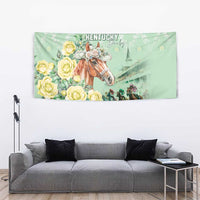 Kentucky Horse Racing Tapestry Rose Diamond Pattern Mint