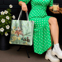 Kentucky Horse Racing Tote Bag Rose Diamond Pattern Mint