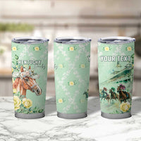 Personalized Kentucky Horse Racing Tumbler Cup Rose Diamond Pattern Mint