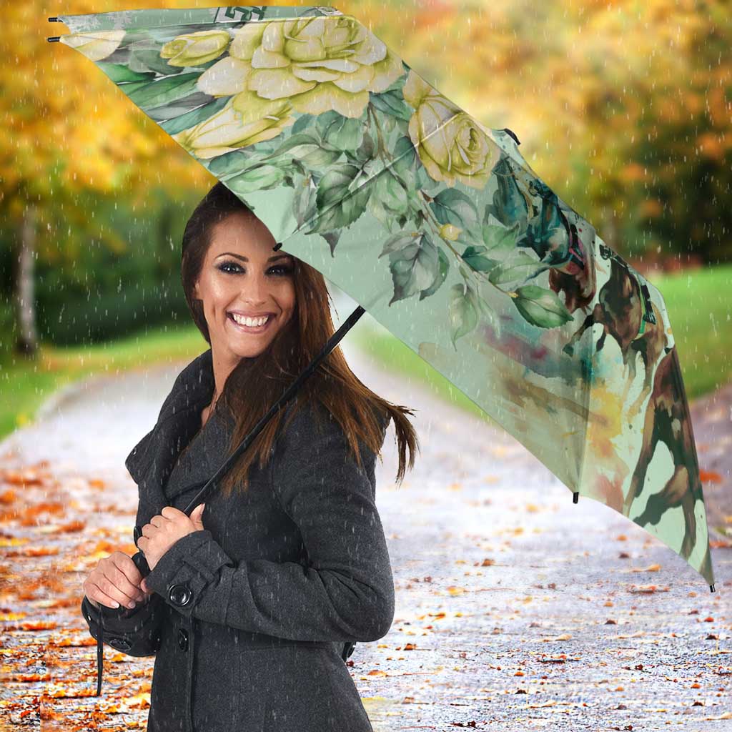 Kentucky Horse Racing Umbrella Rose Diamond Pattern Mint