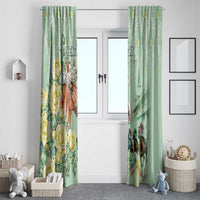 Kentucky Horse Racing Window Curtain Rose Diamond Pattern Mint