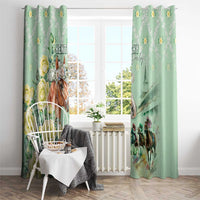 Kentucky Horse Racing Window Curtain Rose Diamond Pattern Mint