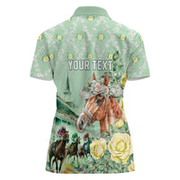 Personalized Kentucky Horse Racing Women Polo Shirt Rose Diamond Pattern Mint