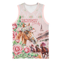 Personalized Kentucky Horse Racing Basketball Jersey Rose Diamond Pattern Pink