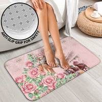 Kentucky Horse Racing Bathroom Set Rose Diamond Pattern Pink