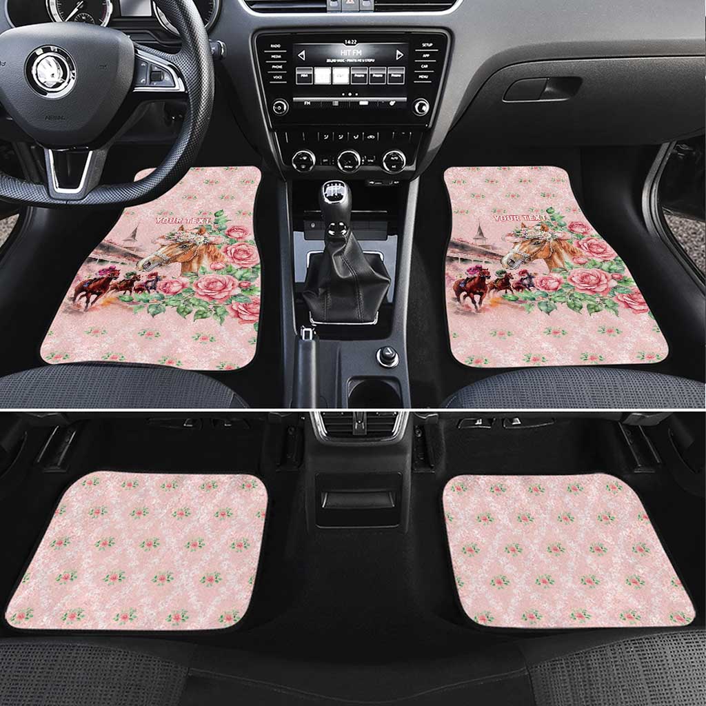Personalized Kentucky Horse Racing Car Mats Rose Diamond Pattern Pink