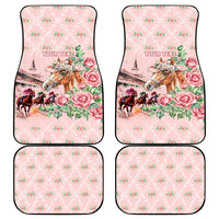 Personalized Kentucky Horse Racing Car Mats Rose Diamond Pattern Pink