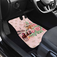 Personalized Kentucky Horse Racing Car Mats Rose Diamond Pattern Pink