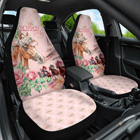 Kentucky Horse Racing Car Seat Cover Rose Diamond Pattern Pink