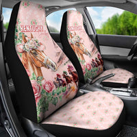 Kentucky Horse Racing Car Seat Cover Rose Diamond Pattern Pink