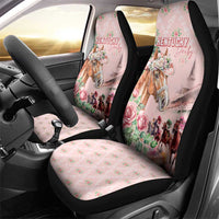 Kentucky Horse Racing Car Seat Cover Rose Diamond Pattern Pink