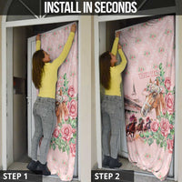 Personalized Kentucky Horse Racing Door Cover Rose Diamond Pattern Pink