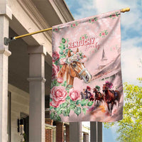Kentucky Horse Racing Garden Flag Rose Diamond Pattern Pink