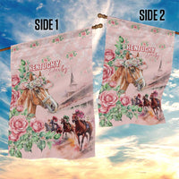 Kentucky Horse Racing Garden Flag Rose Diamond Pattern Pink