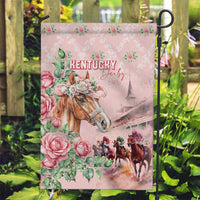 Kentucky Horse Racing Garden Flag Rose Diamond Pattern Pink