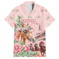 Personalized Kentucky Horse Racing Hawaiian Shirt Rose Diamond Pattern Pink