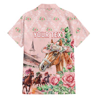 Personalized Kentucky Horse Racing Hawaiian Shirt Rose Diamond Pattern Pink