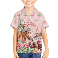 Personalized Kentucky Horse Racing Hawaiian Shirt Rose Diamond Pattern Pink