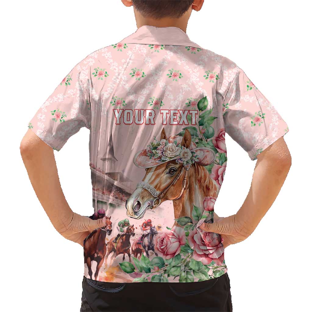 Personalized Kentucky Horse Racing Hawaiian Shirt Rose Diamond Pattern Pink