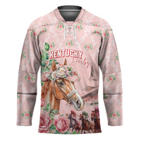 Personalized Kentucky Horse Racing Hockey Jersey Rose Diamond Pattern Pink