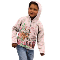 Personalized Kentucky Horse Racing Kid Hoodie Rose Diamond Pattern Pink