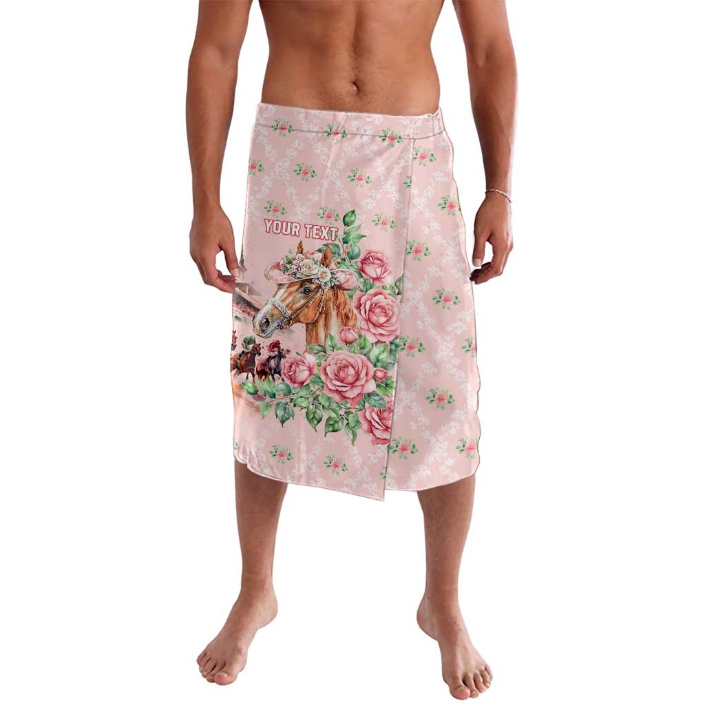 Personalized Kentucky Horse Racing Lavalava Rose Diamond Pattern Pink