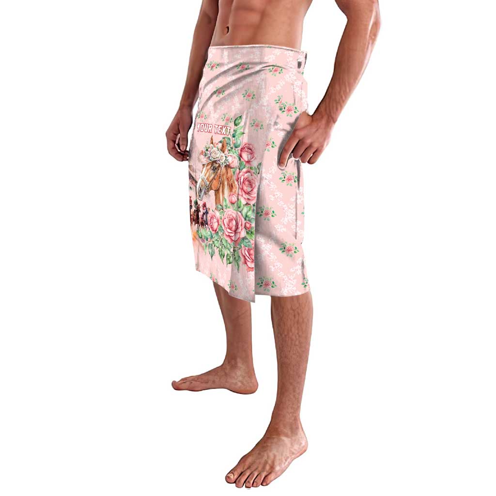 Personalized Kentucky Horse Racing Lavalava Rose Diamond Pattern Pink