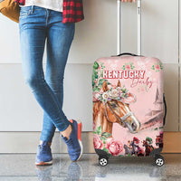 Kentucky Horse Racing Luggage Cover Rose Diamond Pattern Pink