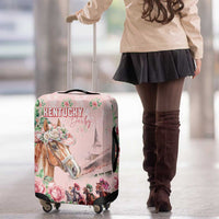 Kentucky Horse Racing Luggage Cover Rose Diamond Pattern Pink