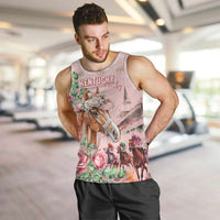 Personalized Kentucky Horse Racing Men Tank Top Rose Diamond Pattern Pink