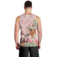 Personalized Kentucky Horse Racing Men Tank Top Rose Diamond Pattern Pink