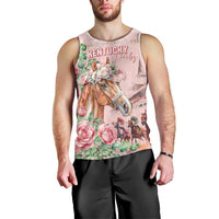 Personalized Kentucky Horse Racing Men Tank Top Rose Diamond Pattern Pink